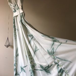Vintage Floral Print Sleeveless Belted Maxi